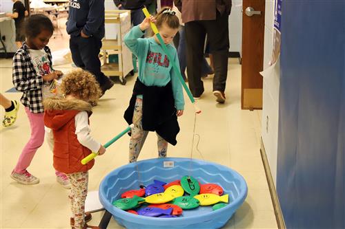 STEM games at Seedling Academic Night. Fishing game with magnet.